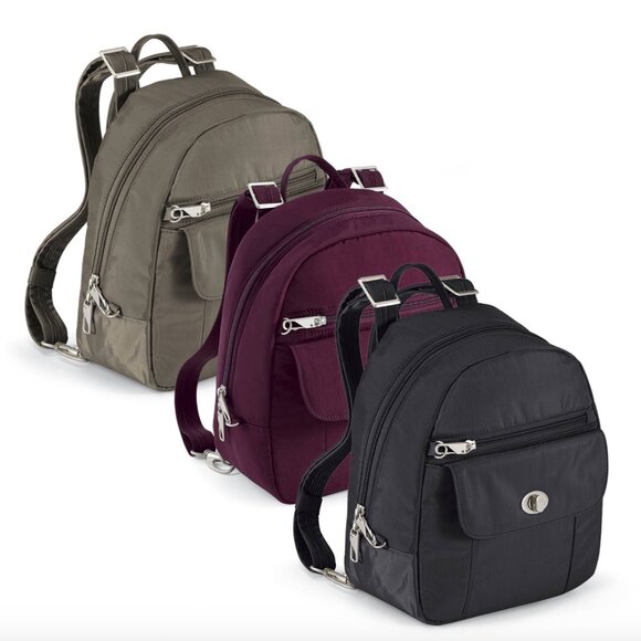 Magellan Black Anti-Theft Locking Zippers Slash-Resistant Nylon Mini Backpack - Picture 12 of 13